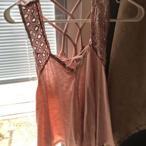 Pink Flowy Lace Tank